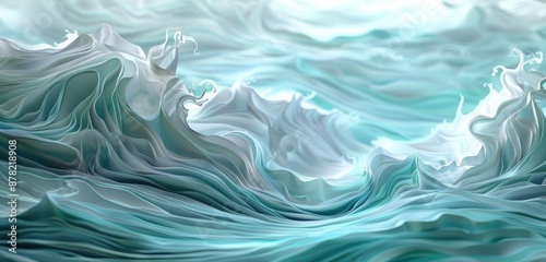Aqua paper sculpture of a flowing river, embodying the tranquility and movement of water.