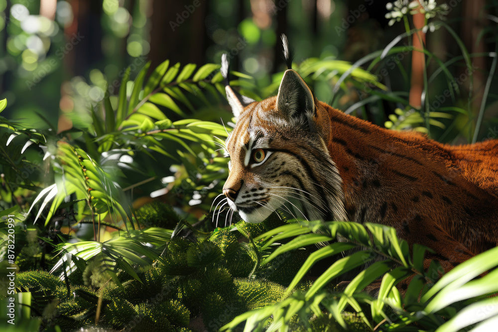 Lynx Hidden In The Undergrowth Of A Forest Lynx Hidden In The Undergrowth Of A Forest