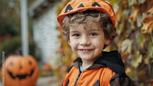 A cute boy in a facy halloween kit
