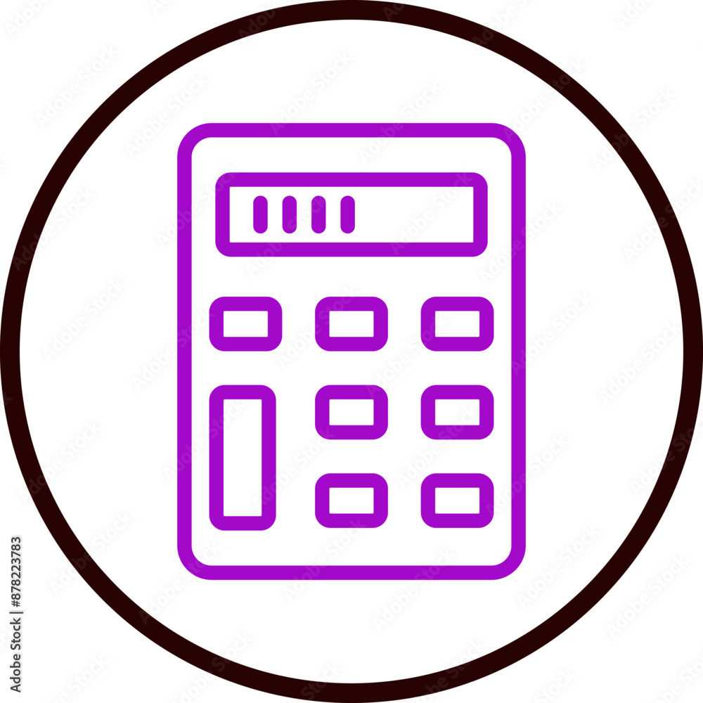 Calculator Vector Line Purple Circle black Calculator Vector Line Purple Circle black