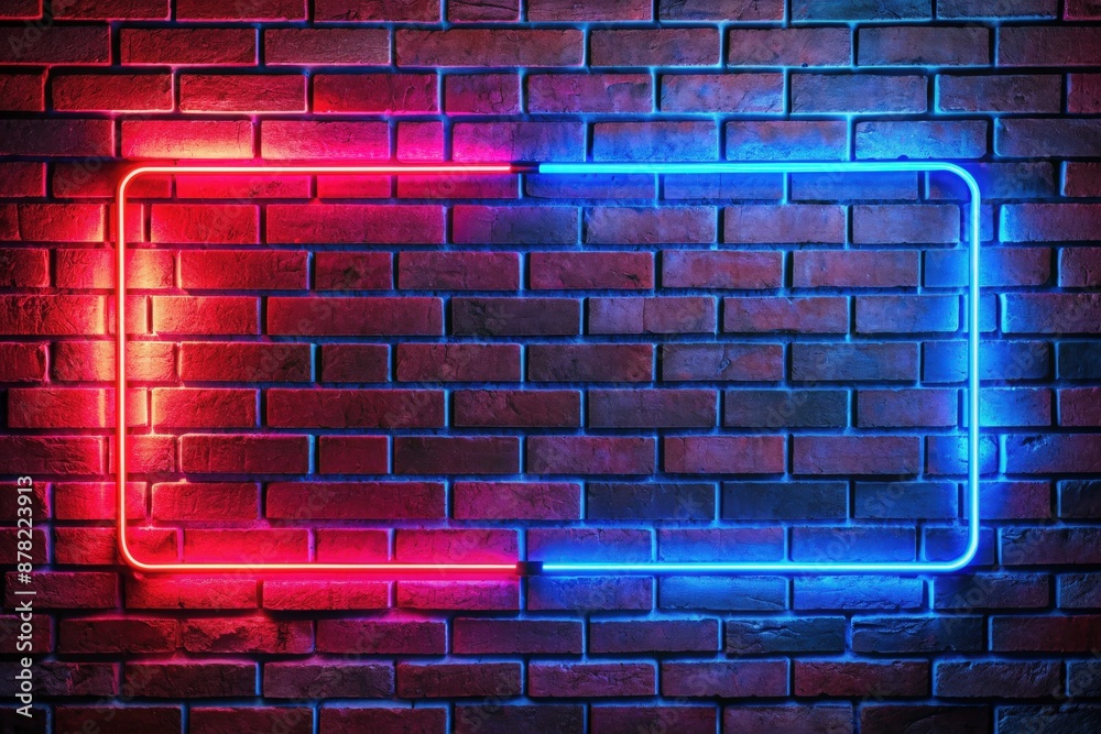 brick wall with neon frame brick wall with neon frame