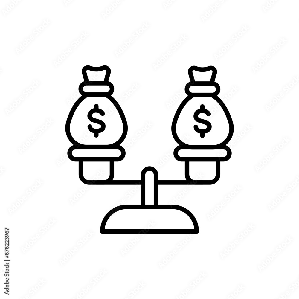 Money balance outline icons, minimalist vector illustration ,simple transparent graphic element .Isolated on white background Money balance outline icons, minimalist vector illustration ,simple transparent graphic element .Isolated on white background