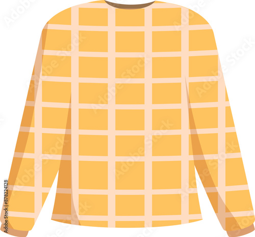 Yellow sweater with a square pattern, perfect for keeping warm in style during the colder months