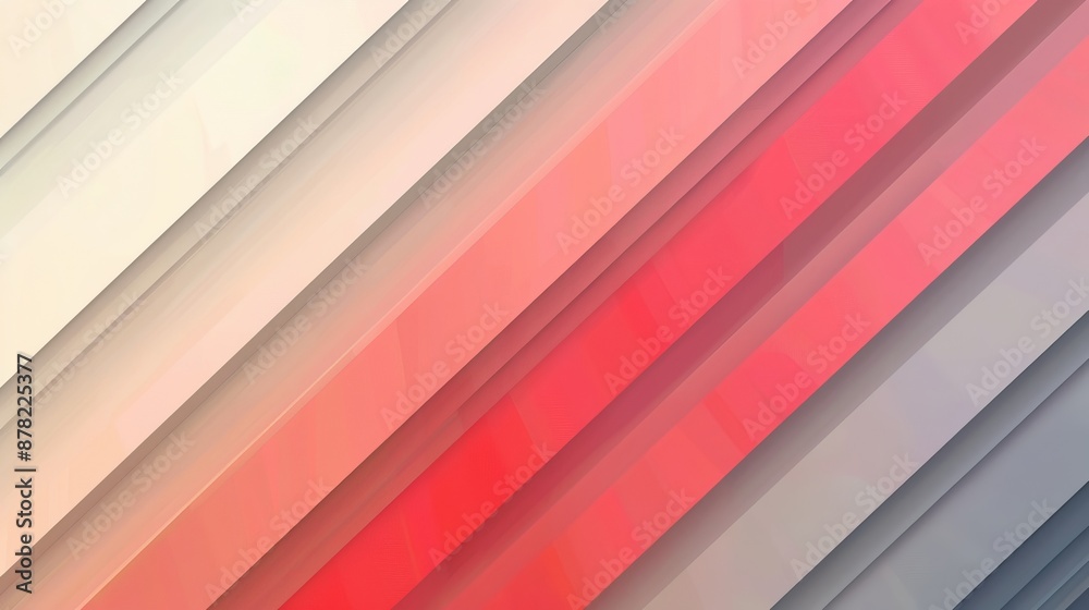 Fototapeta premium Diagonal Red And White Stripes Abstract Background