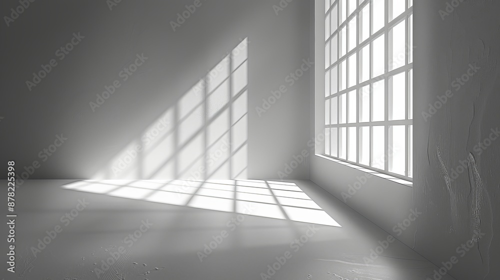 Obraz premium Sunlight Through Window in White Room