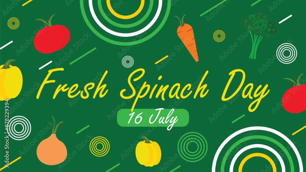 Obraz premium Fresh Spinach Day vector banner design illustration