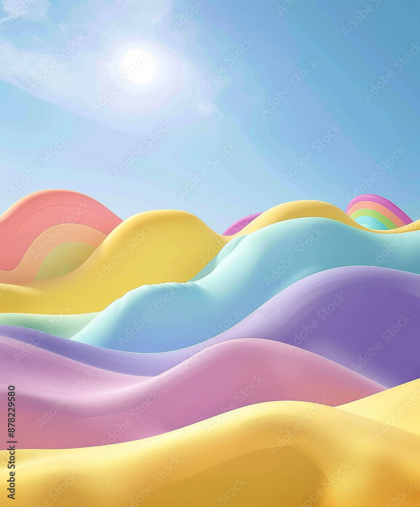 Pastel candy world for children in 3D. AI generative. Pastel candy world for children in 3D. AI generative.