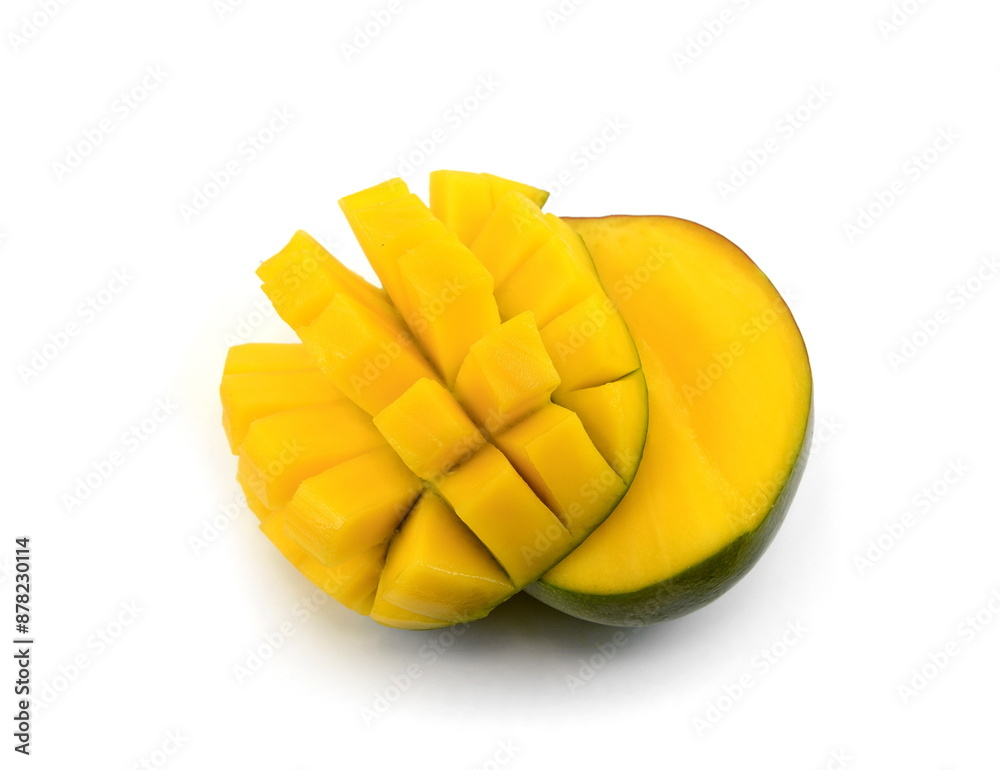 mango slice isolated on white background.
