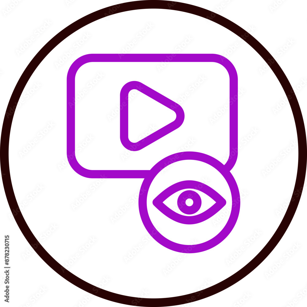 Video views Vector Line Purple Circle black Video views Vector Line Purple Circle black