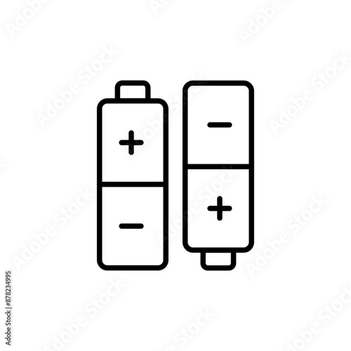 Battery outline icons, minimalist vector illustration ,simple transparent graphic element .Isolated on white background