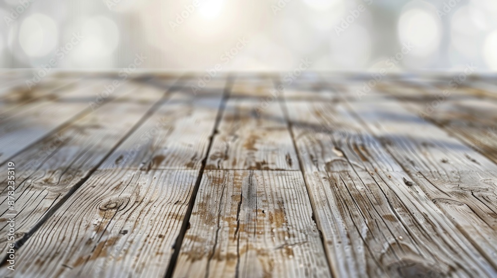 Blurred rustic or aged wooden deck with white empty area Blurred rustic or aged wooden deck with white empty area