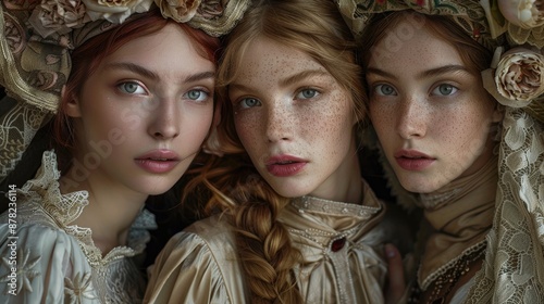 Antique renaissance girls