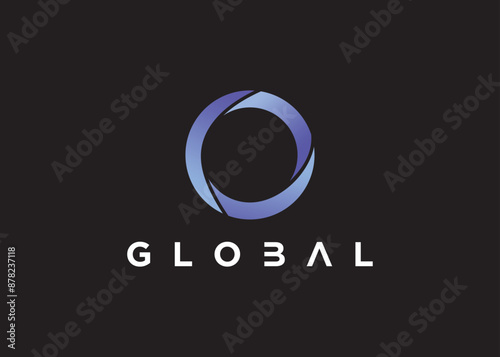 circle logo design globe modern technology business