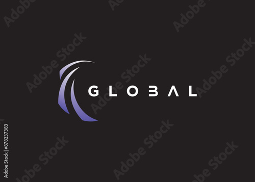 abstract half circle logo design template business