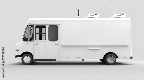 Superb Food truck side view white background