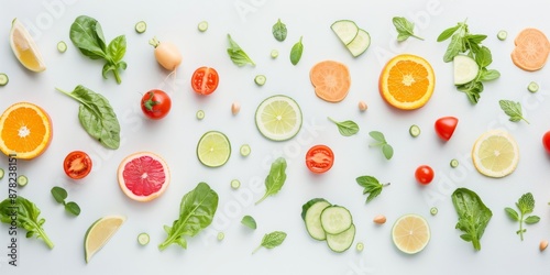 Vibrant Vegetable Wraps on Clean Backdrop Flat Lay for Healthy Eating Concept