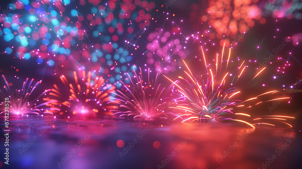 Summer Fireworks Background Wallpaper Summer Fireworks Background Wallpaper