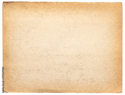 old paper texture background with vintage retro look, transparent png with empty paper sheet as backdrop for text and paper overlay effect
