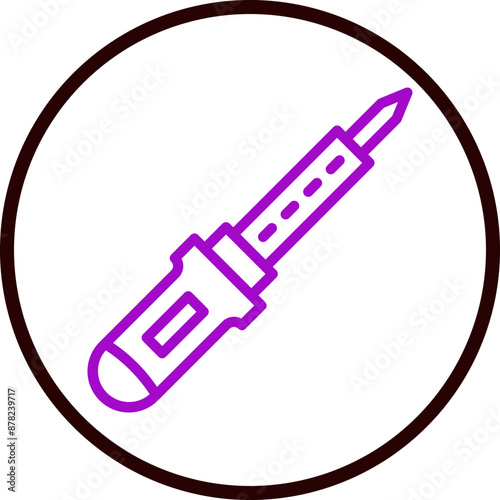 Soldering Iron Vector Line Purple Circle black