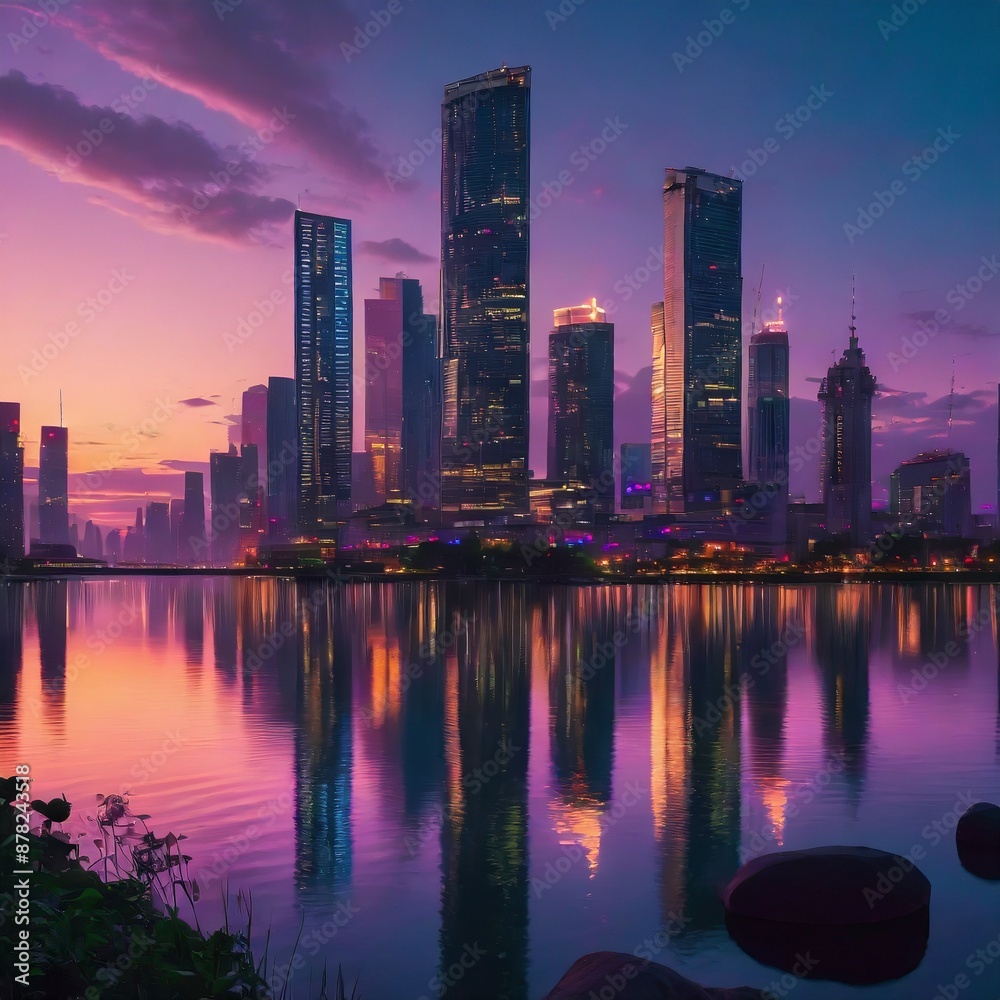 Fototapeta premium city skyline at night