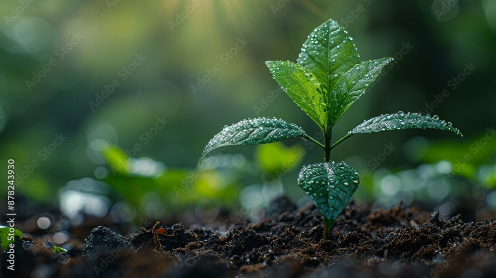 A close-up photograph of a young native tree in forest. A close-up photograph of a young native tree in forest.