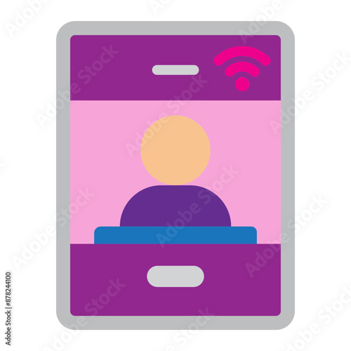 Online Lecture Vector Flat Icon Design