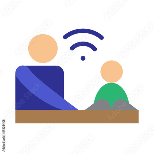 Online Tutoring Vector Flat Icon Design