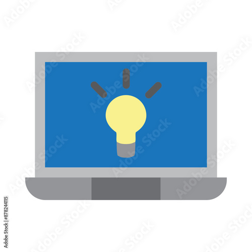 Computerbased Learning Vector Flat Icon Design photo