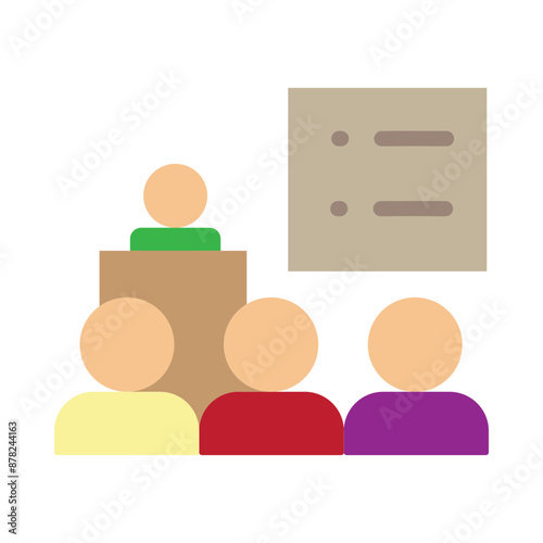 Online Seminars Vector Flat Icon Design