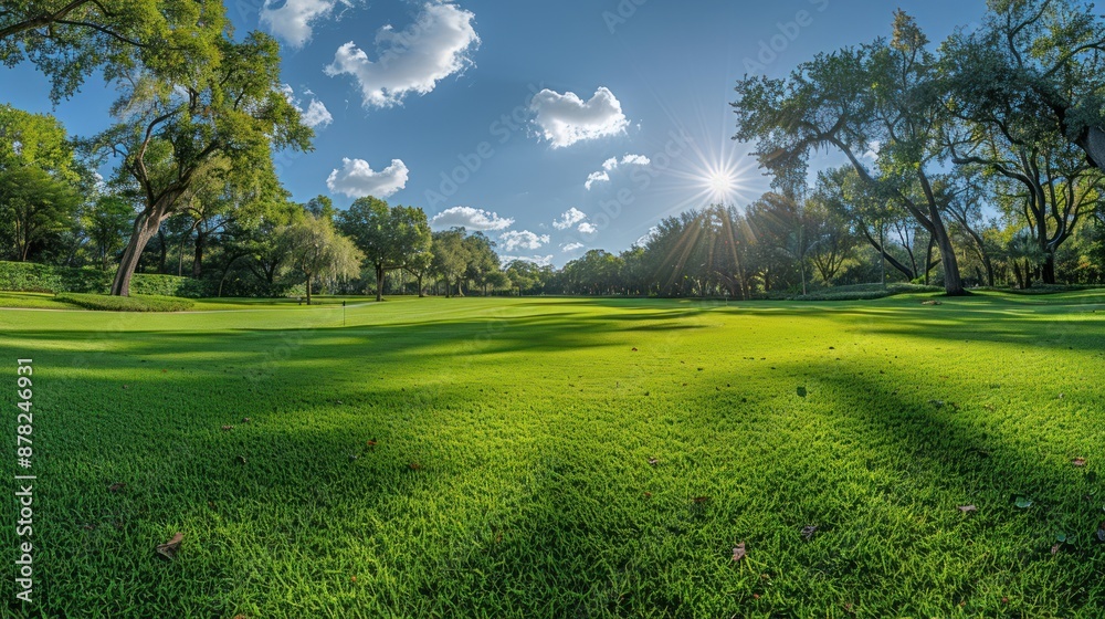 Obraz premium Sun-drenched Green Lawn