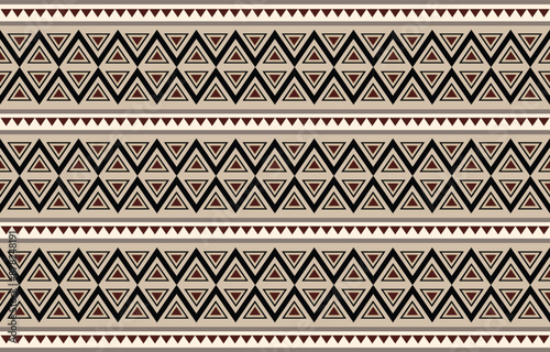 Ethnic tribal beige background. Seamless tribal stripe pattern, folk embroidery, tradition geometric  ornament. Traditional african design for fabric, textile, print, rug, paper