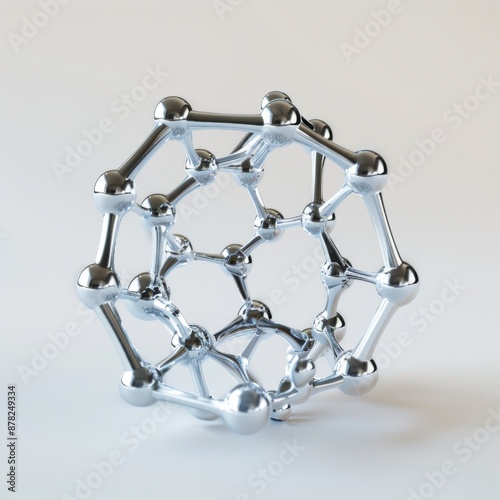 Photorealistic product prototype model of shape-shifting nanomaterial. High-key studio lighting. Pure white background. 