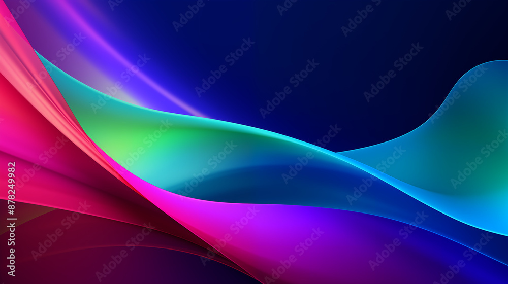 Fototapeta premium Colorful Flowing Abstract Design with Gradient Waves