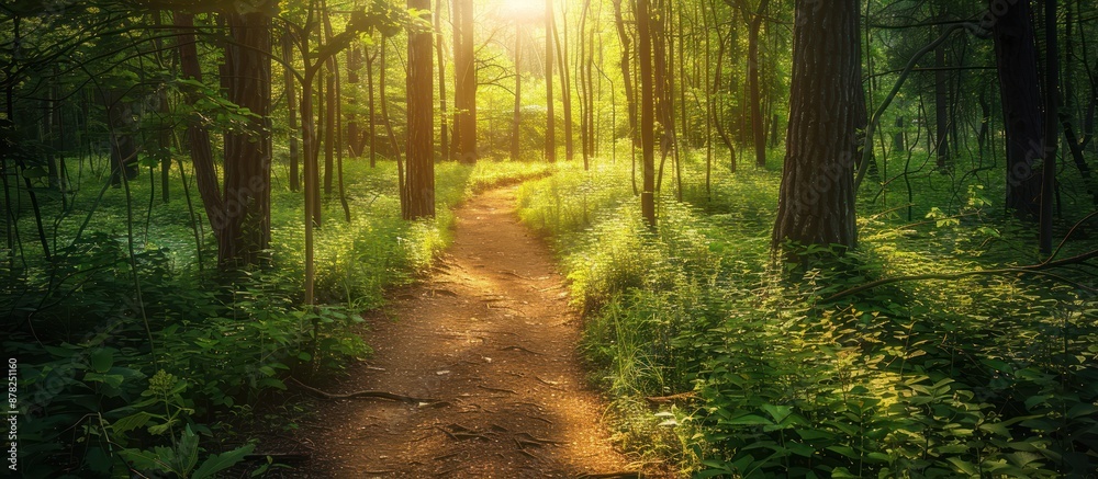 Obraz premium Sunlit Forest Path