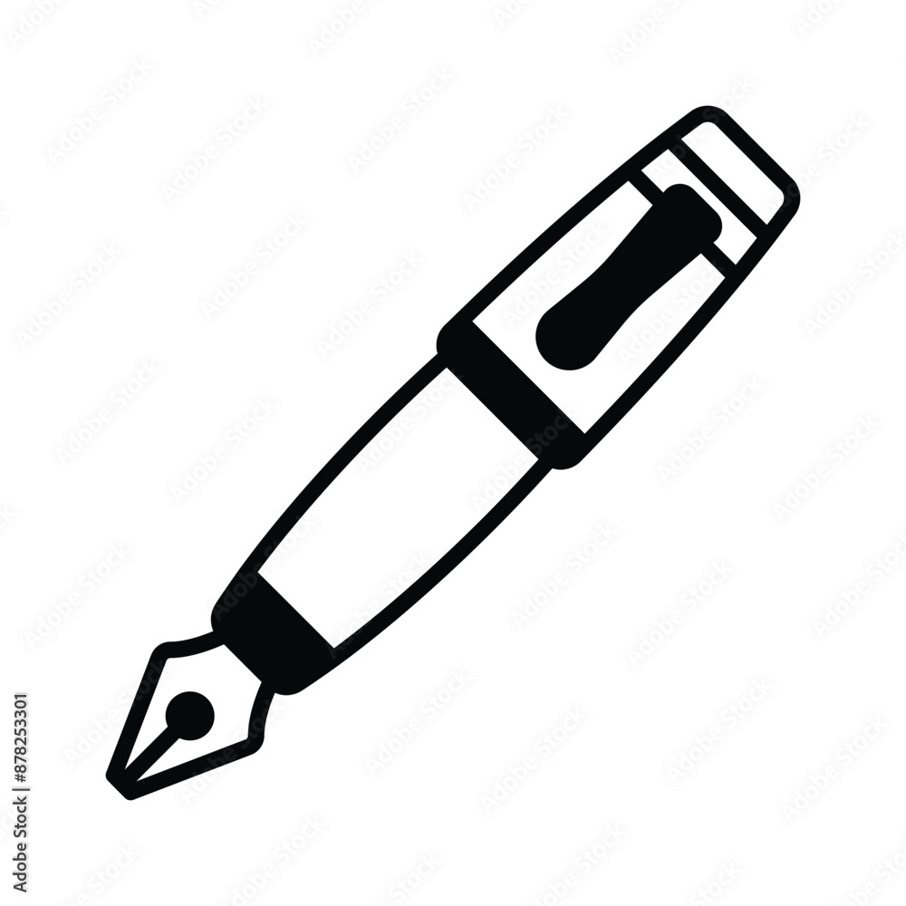 Pixel perfect fountain pen icon, perfect for writing, elegance, and professionalism Pixel perfect fountain pen icon, perfect for writing, elegance, and professionalism