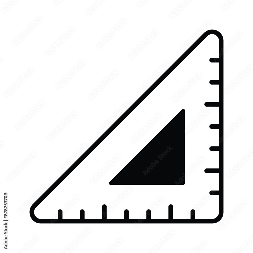 Tool for measurement or calculating length, premium icon of ruler, triangular scale vector Tool for measurement or calculating length, premium icon of ruler, triangular scale vector