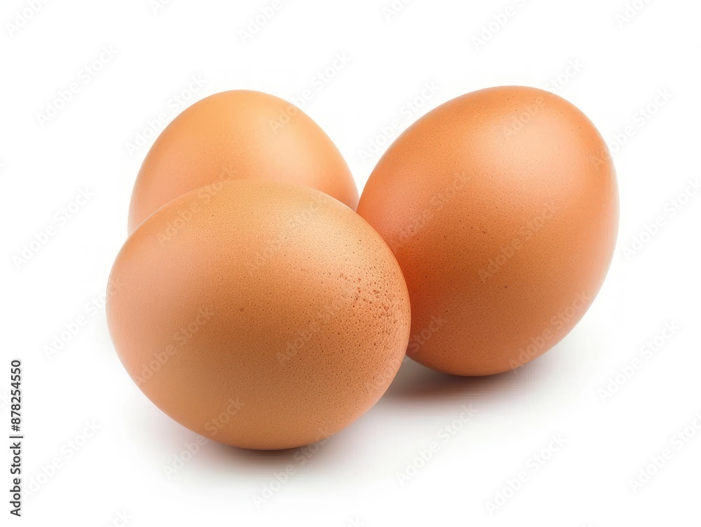 Three Fresh Eggs Isolated on White Three Fresh Eggs Isolated on White