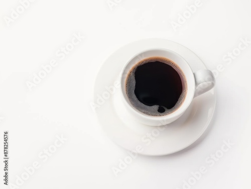 Minimalist Cup of Coffee on White Background