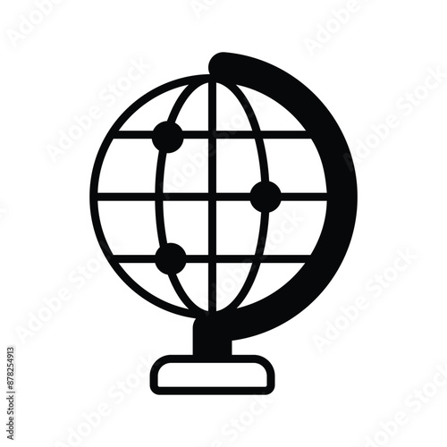 A spherical representation of Earth, showing continents, and countries, often used to symbolize global concepts or geography