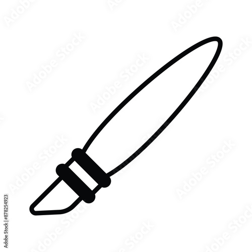 A tool with a sharp blade used for slicing or trimming materials like paper, cardboard, or fabric