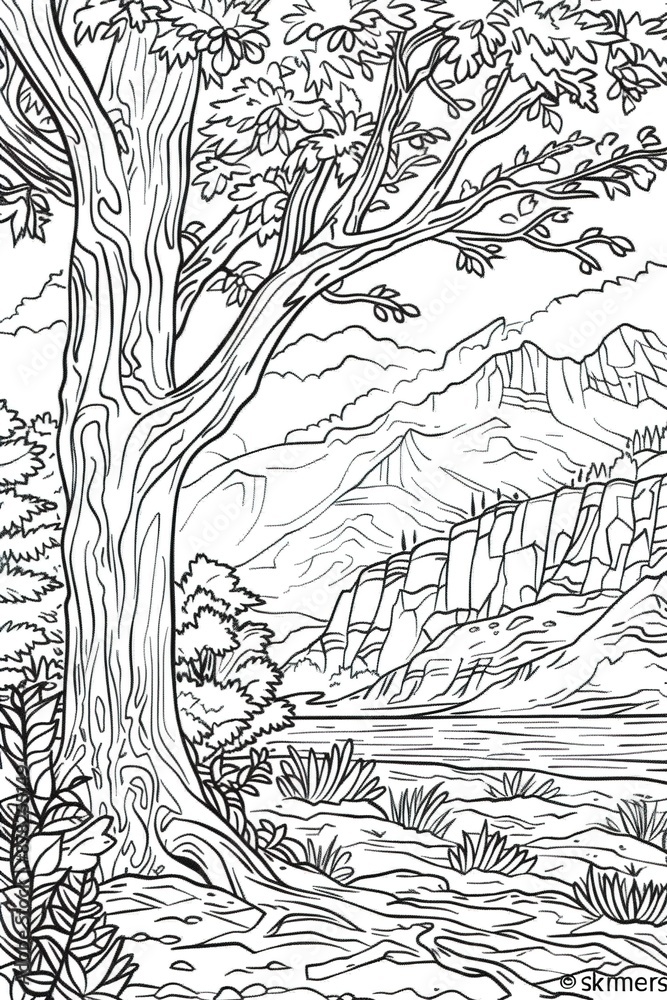 Obraz premium landscape with trees