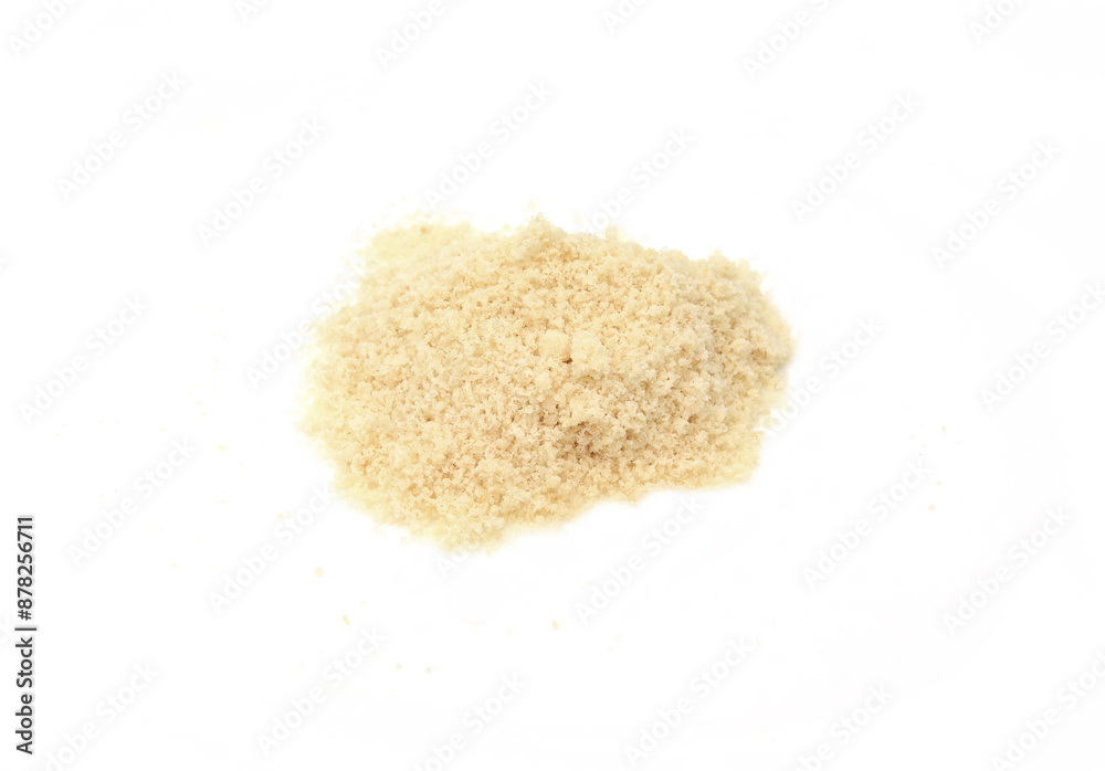 Almond flour pile isolated on white background Almond flour pile isolated on white background