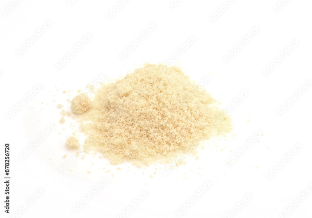 Almond flour pile isolated on white background Almond flour pile isolated on white background