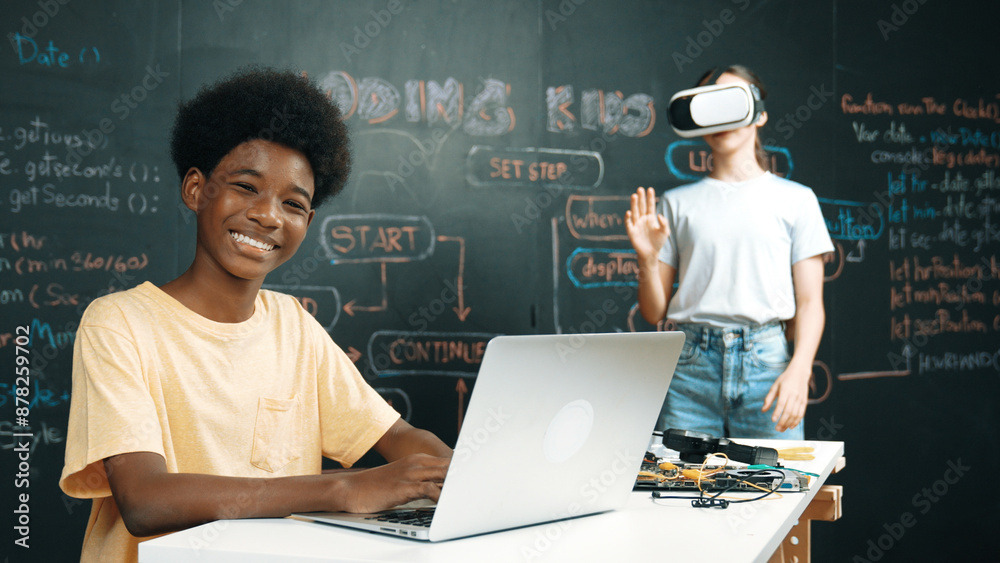 Smart african student programing and coding innovative system while ...