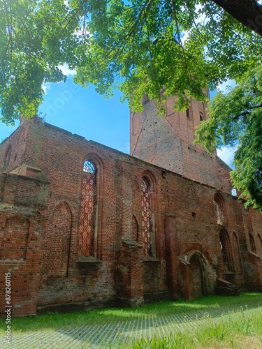 church in the settlement of Welau in East Prussia on a sunny day