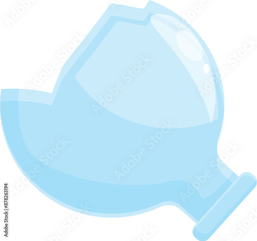 Cartoon illustration of a broken empty glass jar lying on its side