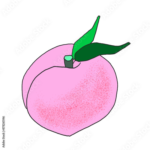 sweet lovely peach fruit vector