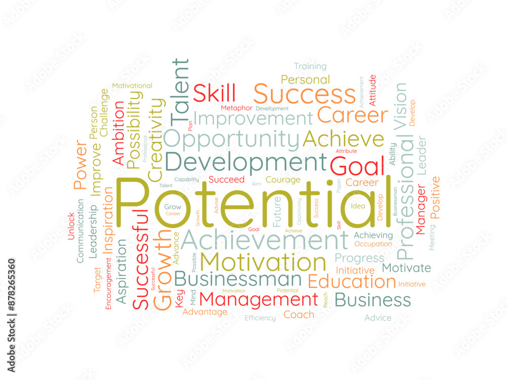 Potential wordcloud template. Business concept vector background. Potential wordcloud template. Business concept vector background.