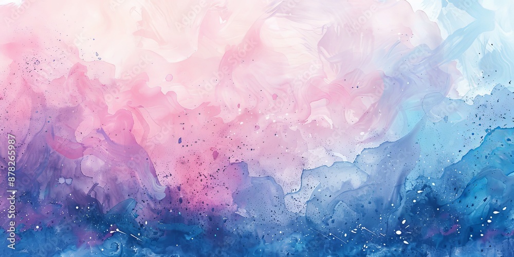 Fototapeta premium Abstract Watercolor Painting with Pink and Blue Hues