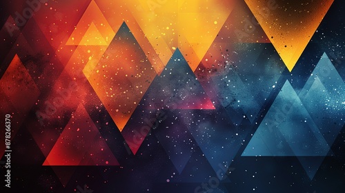 Triangle backgrounds with geometric shapes and vibrant colors create a modern and dynamic look ideal for contemporary and stylish designs Background Illustration, Bright color tones, , Minimalism,
